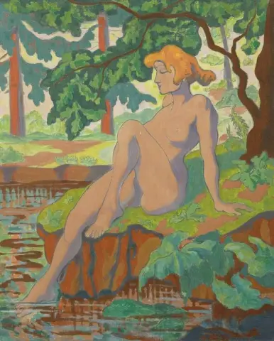 Bagnante che bagna il piede, 1900 circa