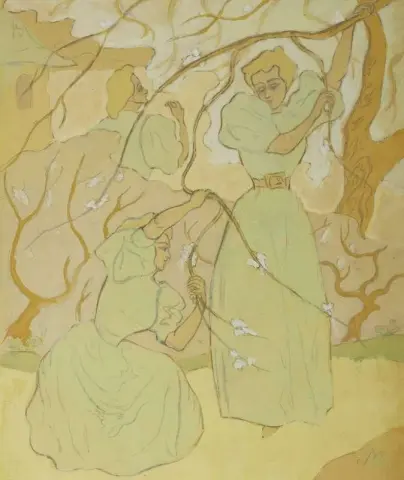 Trois Femmes Sous Les Arbres En Fleur Etude Pour Printemps 1895