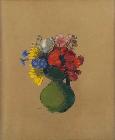 Pelargoner och åkerblommor ca 1905