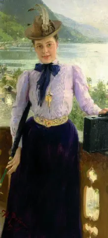 作家ナタリア・ボリソヴナ・ノルドマン・セヴェロワの肖像 1900