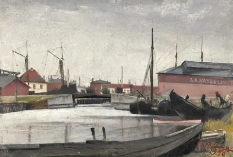 Uma vista do porto de Koge, 1930
