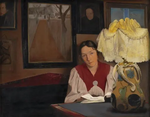 The Artist S Wife By Lamplight
