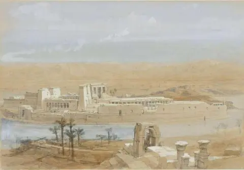 General View Of The Island Of Philae Nubia 1838