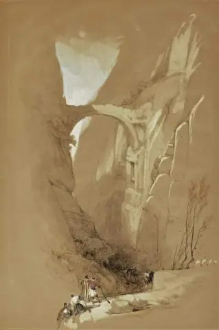 Triumphal Arch Crossing The Ravine Leading To Petra Jordan 1839