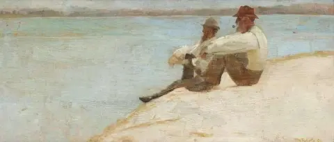 Op het strand Port Macquarie 1896