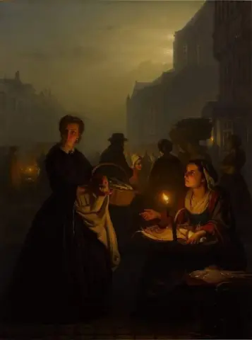 Mercato del pesce al Sint-Jacobskerk 1866