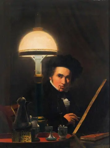 Autoritratto alla luce della lampada