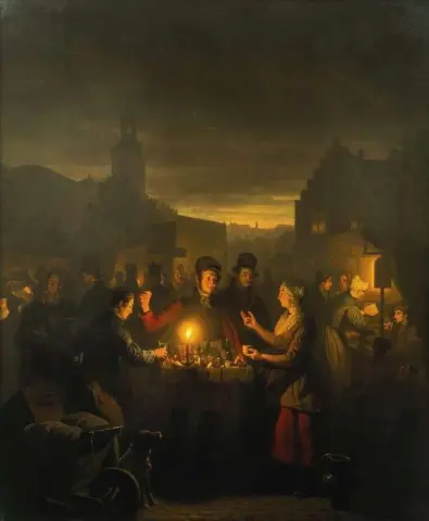 Il Noordermarkt di notte Amsterdam 1840