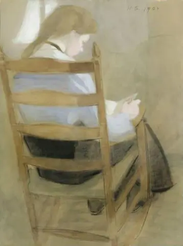 座って読書をする少女 1904