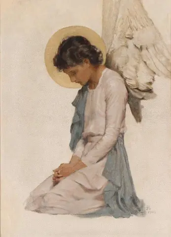 Study With A Praying Angel 1906