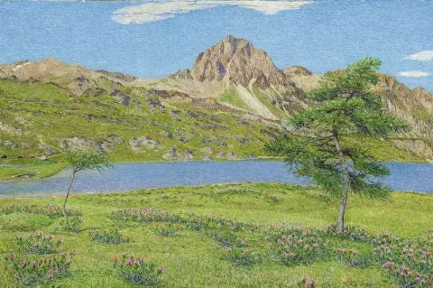 Engadiner Landschaft Im Fruhsommer 1945