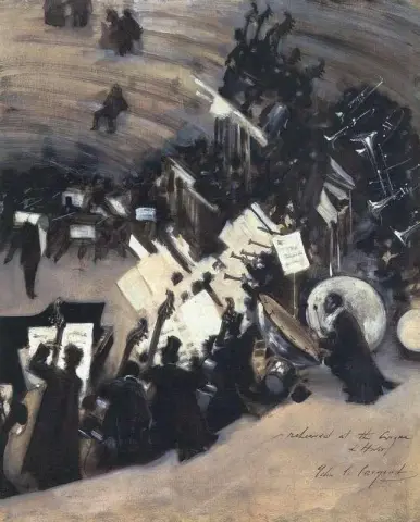 Probe des Pasdeloup-Orchesters im Cirque D Hiver, ca. 1879-80