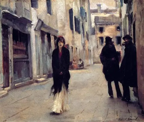 Straße in Venedig 1882