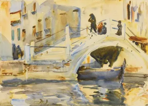 Venedig. Brücke mit Figuren ca. 1902-04