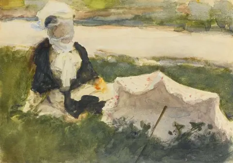 Frau mit Sonnenschirm, ca. 1888