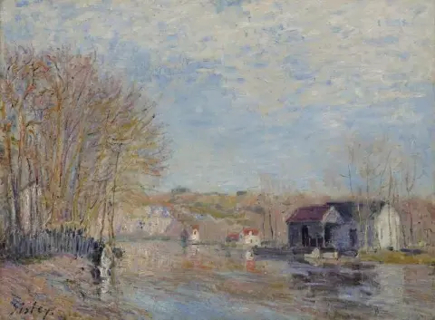 Hoogwater bij Moret-sur-loing 1879