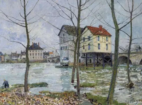 Les Moulins De Moret vintern 1890