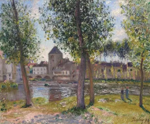 Poplarna i Moret-sur-loing efter Midi i augusti 1888