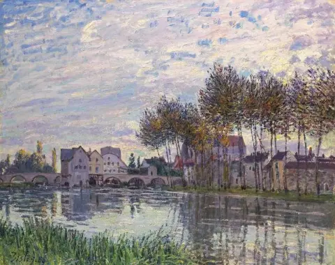 Moret bij zonsondergang oktober 1888