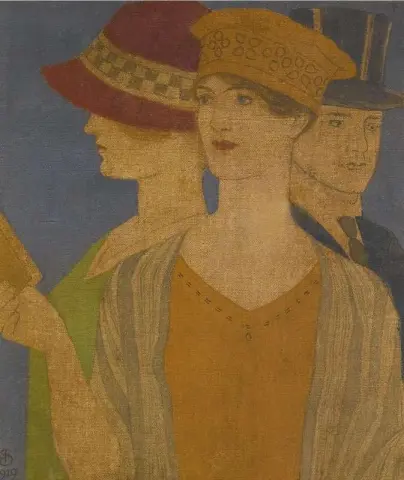 Visitantes a una exposición 1919