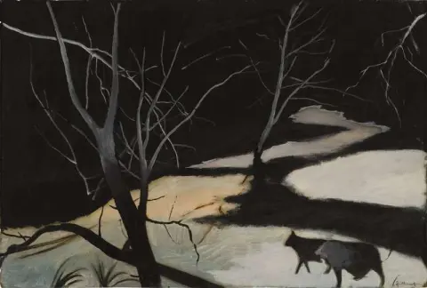 Cães em uma paisagem nevada, 1927