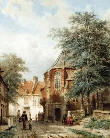 Figures In The Dorpsstraat Asperen 1861