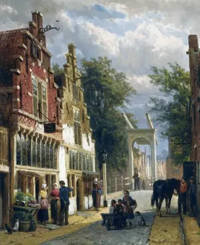 Gezicht Langs Turfmarkt Te Leeuwarden Met Rechts Kanselarij Gebouw 1873 1
