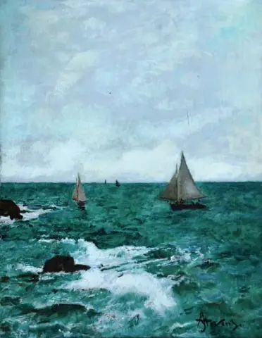 Na costa, por volta de 1880