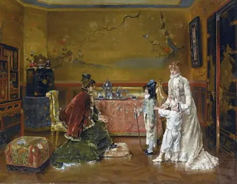 Pronto para o baile à fantasia de 1879