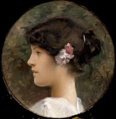 Profil av ung flicka 1905