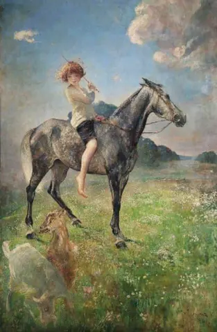 Equestrian Portrait Of Lady Mercy Marter Daughter Of Frances Countess Of Warwick 1920