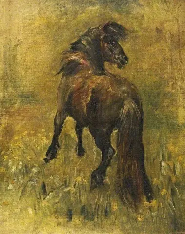 Oil Sketch Of A Pony Ca. 1906