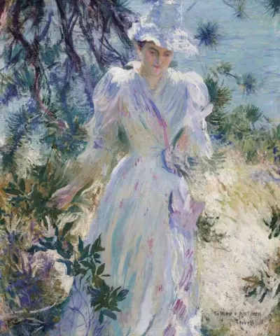Mia moglie Emeline in un giardino 1890