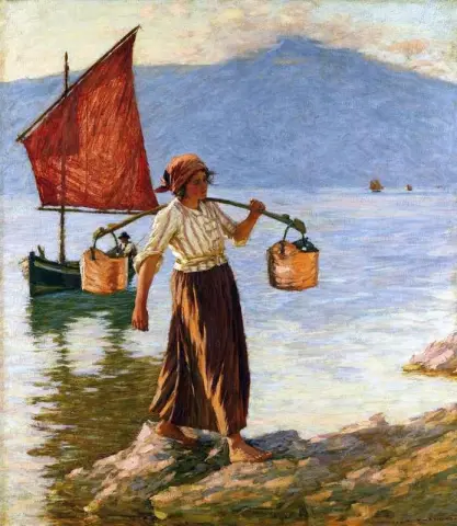 Принесение воды из озера Гарда, 1913 год.