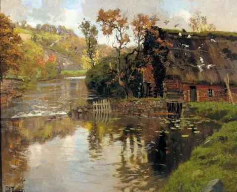 Stuga vid en bäck 1901