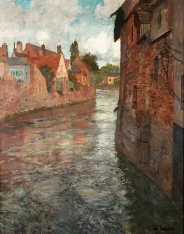 Old Houses At Somme In Abbeville Ca. 1894