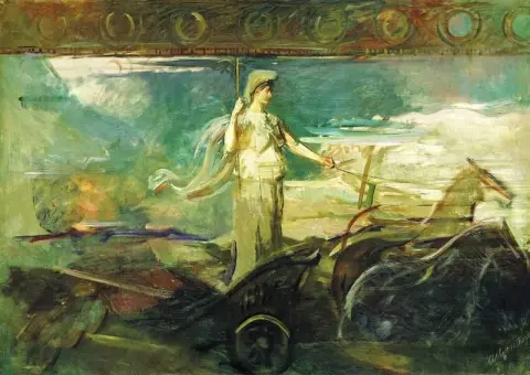 Minerva su un carro, 1894 circa