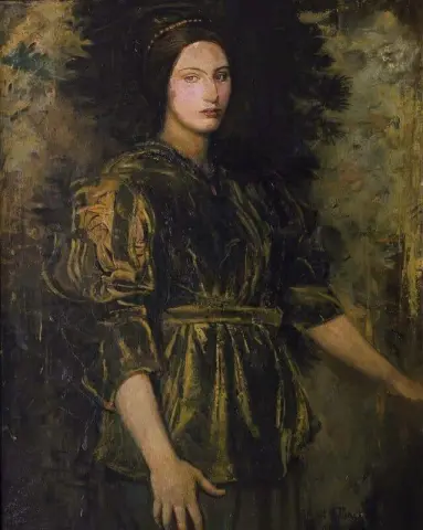 Donna in velluto verde 1918