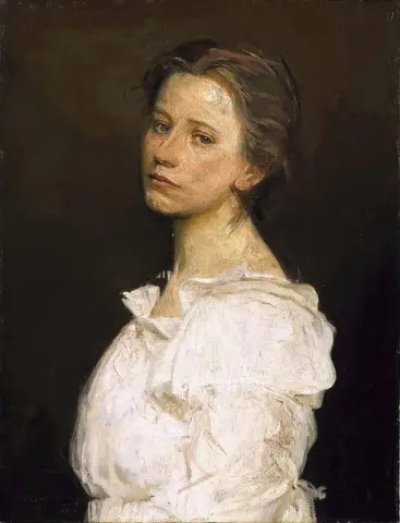 Giovane donna vestita di bianco 1890