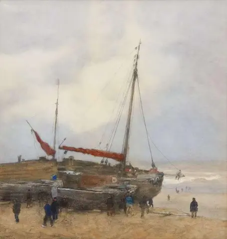 Bomschuiten Op Het Strand Van Scheveningen