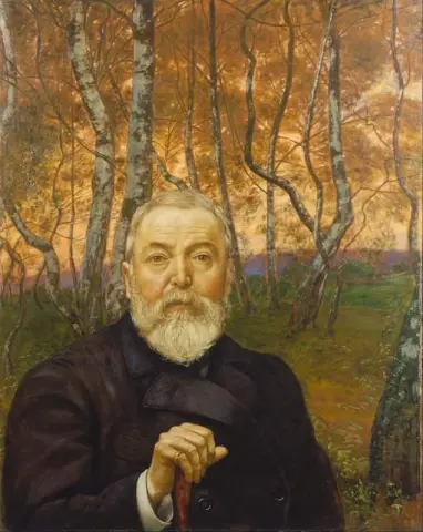 Självporträtt i en björklund 1899
