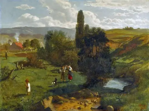 Vårbete nära Bernau i Schwarzwald 1867