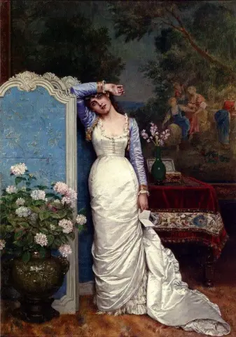 Mujer joven en un interior 1881