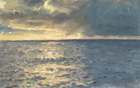 日落时的海景 1923