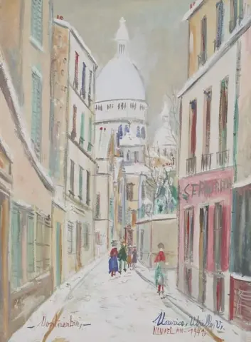 Rue Saint-rustique i Montmarte under snøen 1941