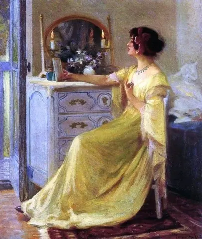 Bessie Potter Vonnoh an ihrem Schminktisch 1912
