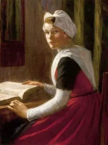 Ragazza orfana di Amsterdam con una Bibbia