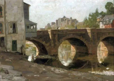 Ponte di Liegi Te Bouillon. Veduta del ponte Bouillon 1926