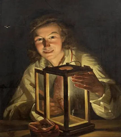 Poika tallin lyhdyn kanssa 1825