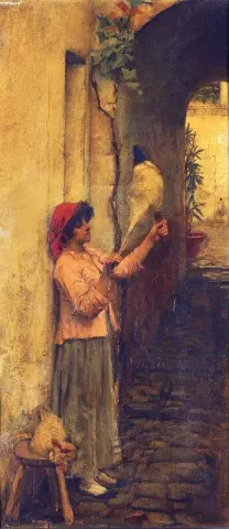 Una filatrice di lino napoletana, 1877 circa